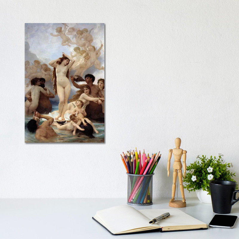 Birth Of Venus. 1879 by William-Adolphe Bouguereau - Wrapped Canvas Print, 20.32 cm H x 30.48 cm W