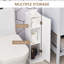 Armoire de rangement de coin de salle de bain - Petite armoire de rangement blanche avec portes Design contemporain et papier de plancher