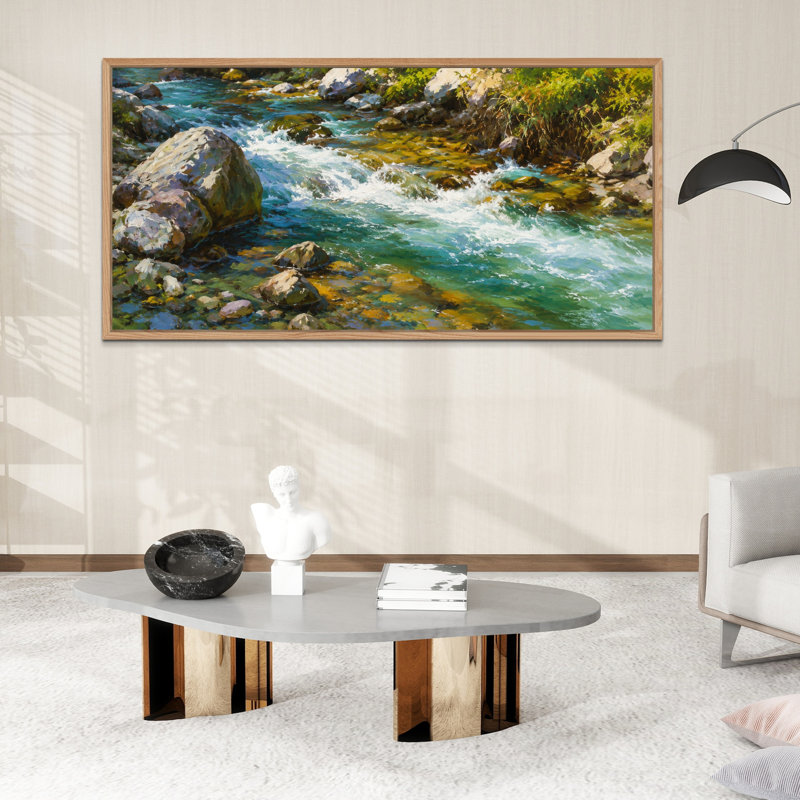Reproduction d'art sur toile encadrée de 60 "x 30" avec cadre en bois, prêt à accrocher, Toile tendue, Ne s’applique pas