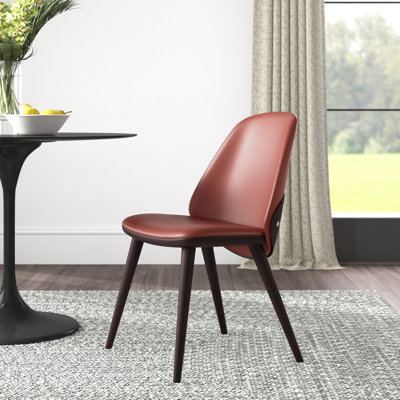 Scheinuk 17.7'' H Faux Leather Upholstered Beech Side Chair