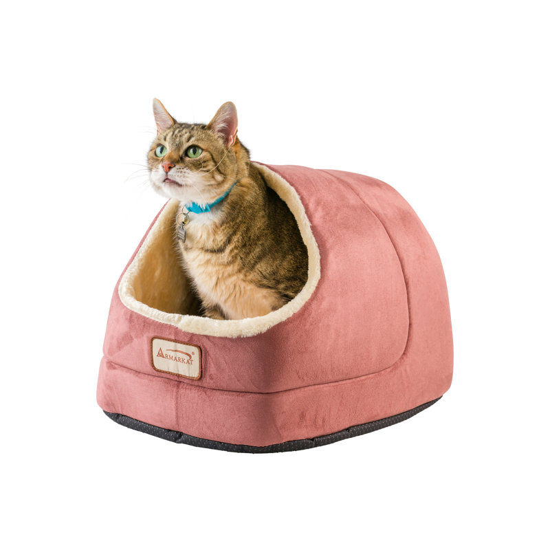 Lit rectangulaire pour chat, Rouge et beige