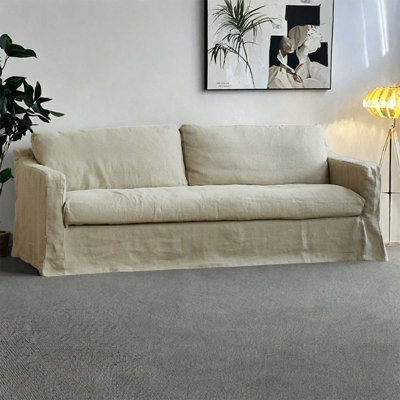 Fabric retro wabi-Sabi three-seater sofa