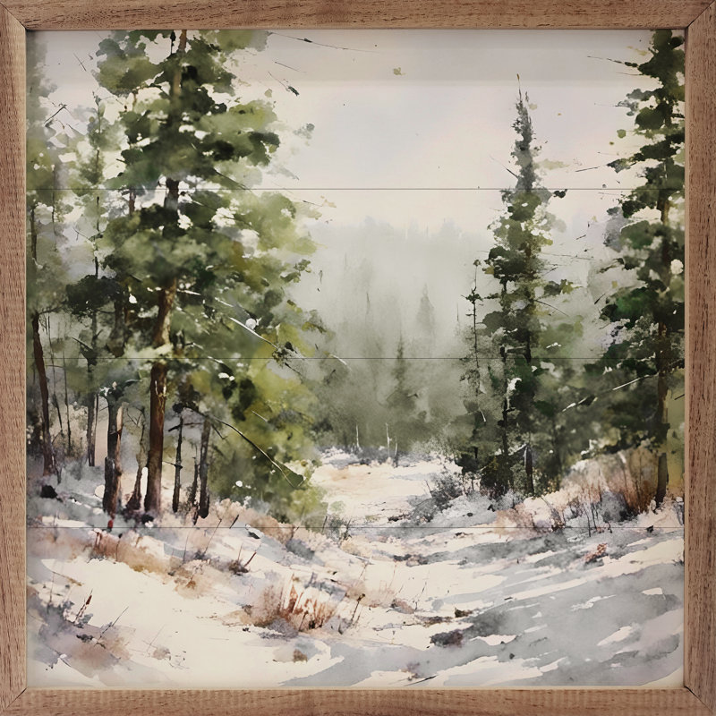 " Timber Snowy Path ", 8" H x 8" W