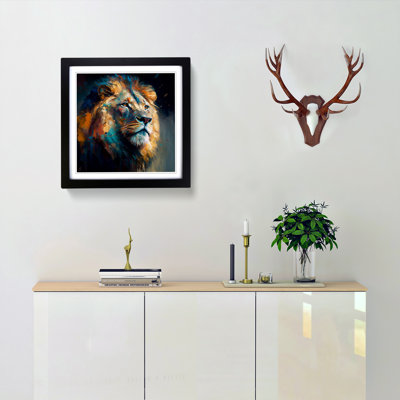 Lion Palette Knife Painting No.3 - Framed Print