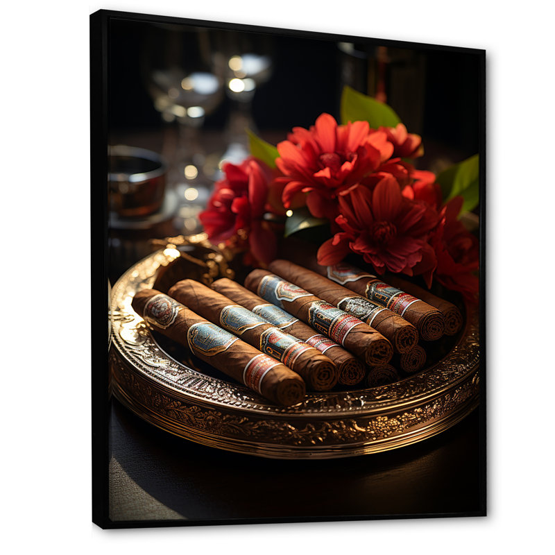 Cuba Cigar Expression II, reproduction d'art sur toile, Cadre flottant noir, H 20 po x l 12 po x P 1 po