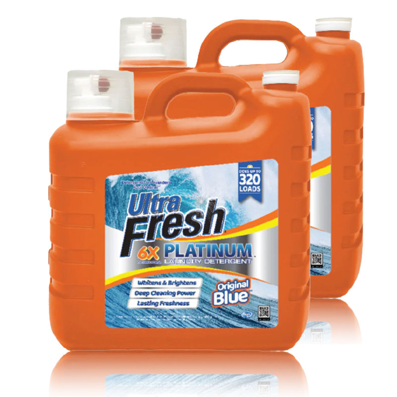 Ultra Fresh 6X Platinum 2 x 2.5 Gal Laundry Detergent, 640 Loads, Original Blue