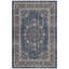 Tapis Rowan traditionnel à médaillon, style persan, bleu, gris et crème, lavable à la machine, antidérapant, à poils courts, pour l'intérieur et l'extérieur, adapté aux animaux domestiques, idéal pour le salon, la chambre, la salle à manger, l'entrée, le couloir ou le bureau.-617570519