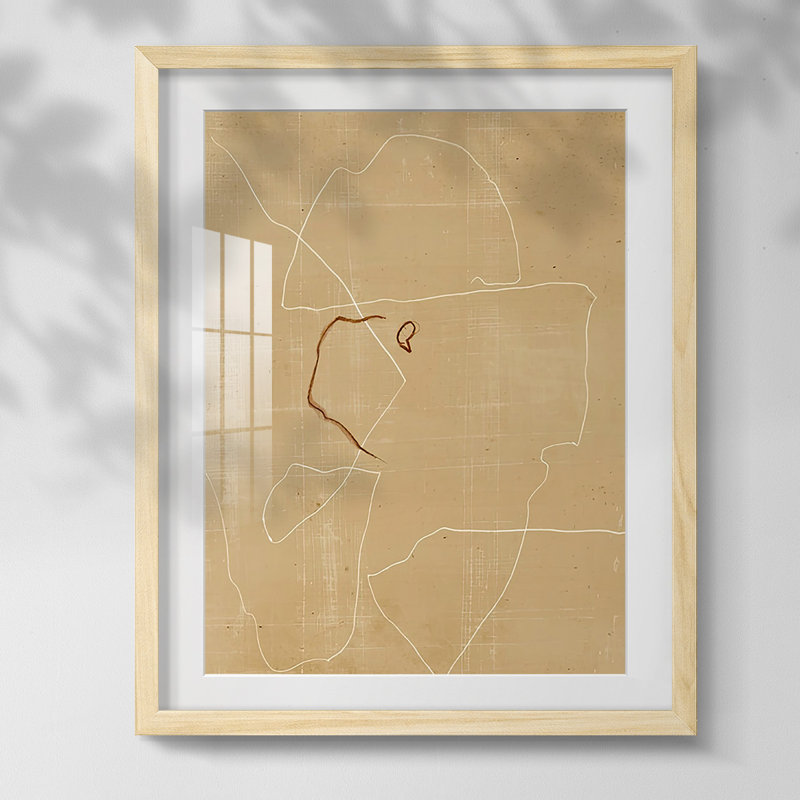 Sediments I, peinture encadrée sur papier, Naturel