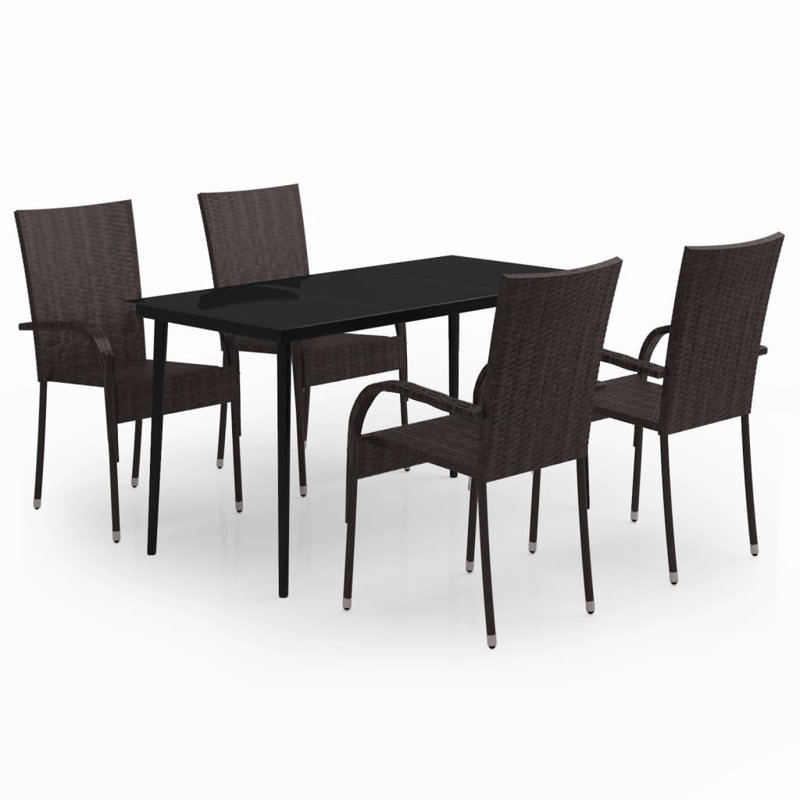 Corderro Rectangular 4 - Person 55.12" Long Dining Set, Brown