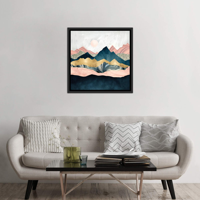 « peluchey peaks » par spacefrog designs-print, H 26 po x l 26 po x P 1,5 po, Toile avec cadre noir patiné