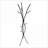 Coat Racks Free Standing Hall Tree with 8 Hooks, 74"H Black Metal Contemporary | Black | Metal