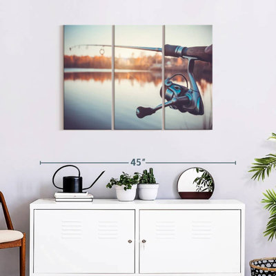 «Summer Lake Fishing», 3 pièces sur toile