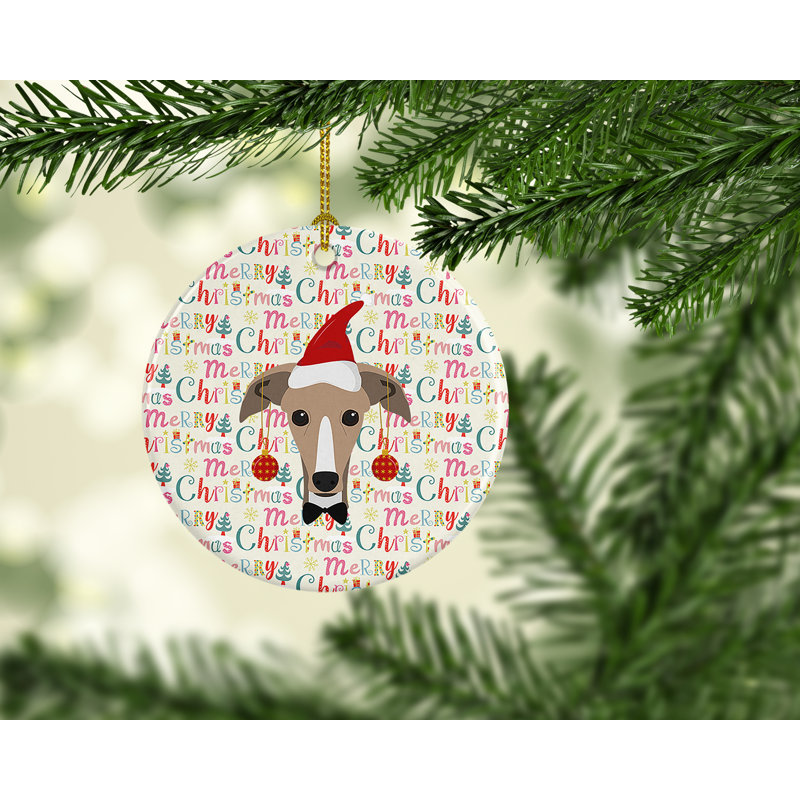 Ornement suspendu Greyhound Merry Christmas