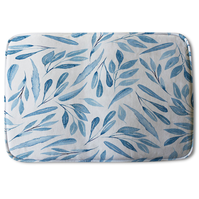 Akgül Memory Foam Non-Slip Backing Bath Rug, Floral 1