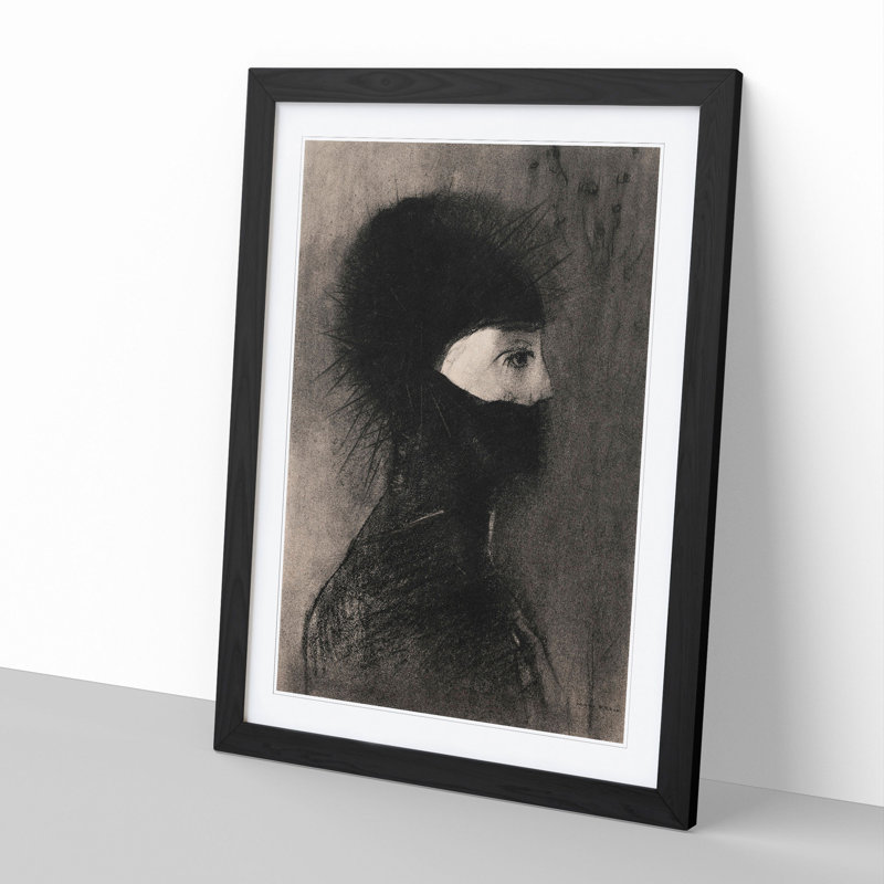 Armour by Odilon Redon - Picture Frame Painting, 65cm H x 48cm W x 2cm D, Black