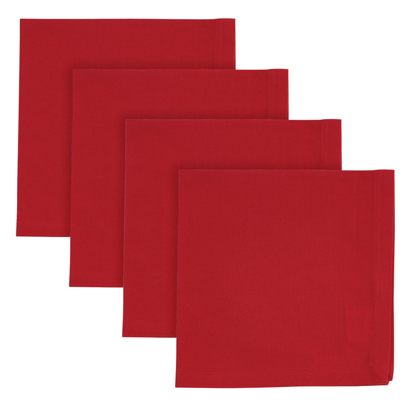  Ensemble de 4 serviettes Red Elements, Carré 20 po, Rouge