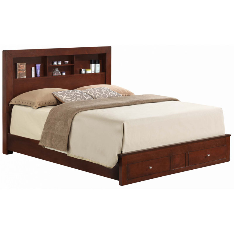 Transitional Cherry Full Storage Bed
