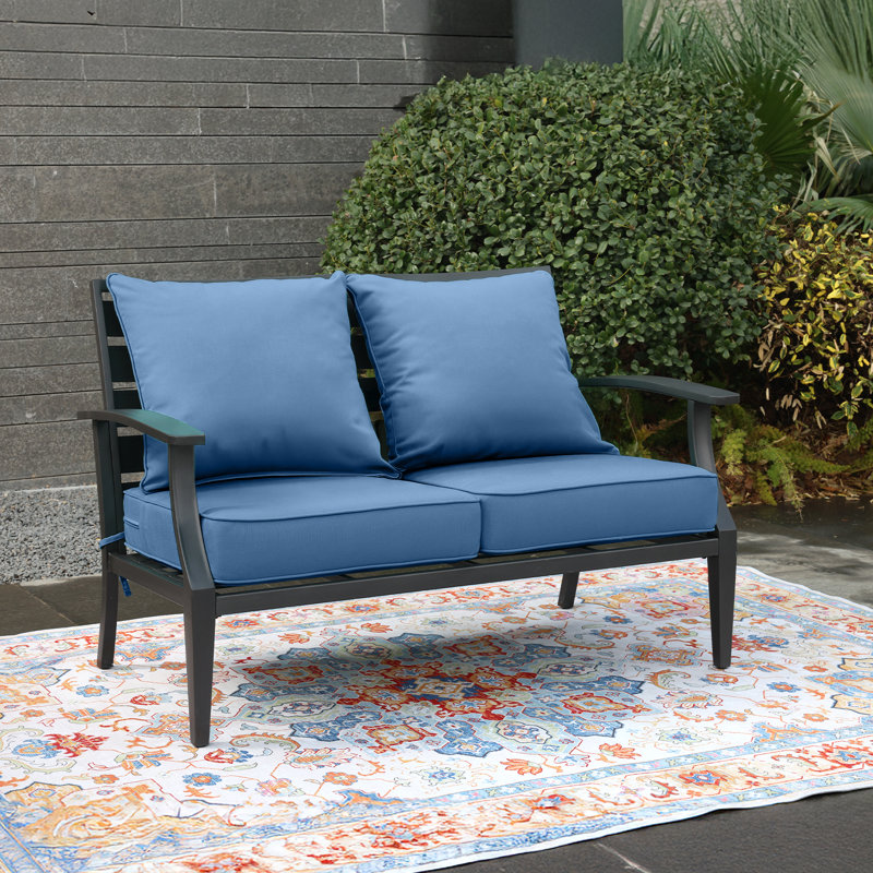 Outdoor Deep Seat Chair Cushion Set, Dark Blue, 24" W x 24" D