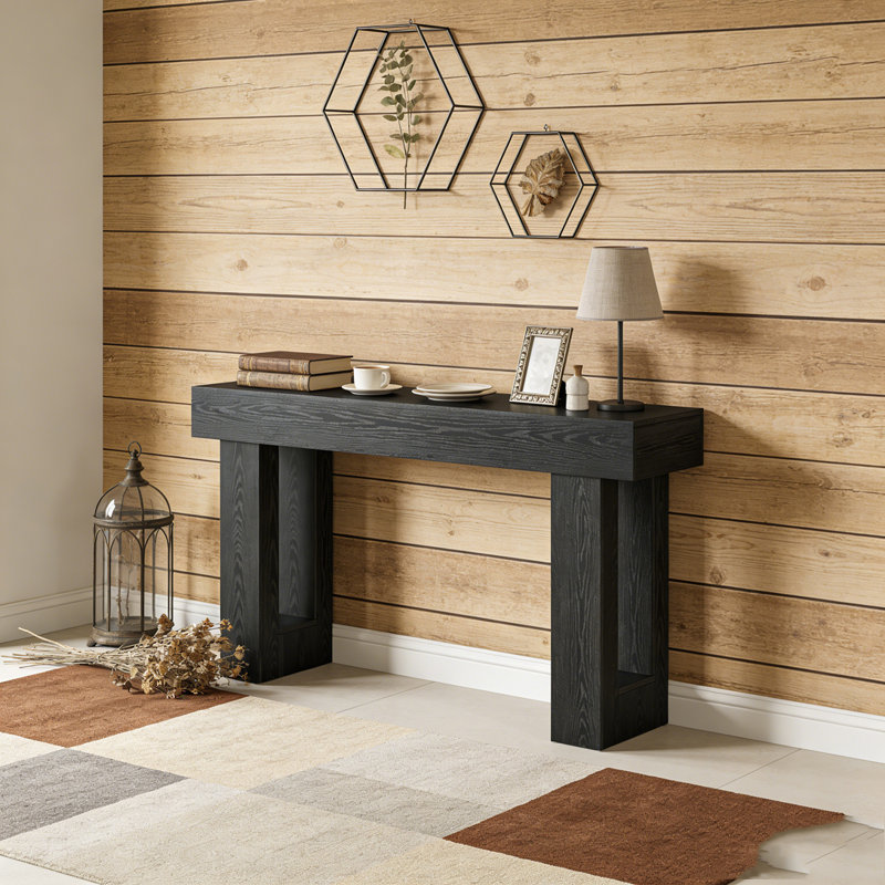 Console en bois pour canapé d'entrée, Noir