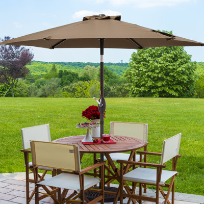 90'' Market Umbrella Table Umbrella for Patio and Outdoor With Tilt Button for Deck