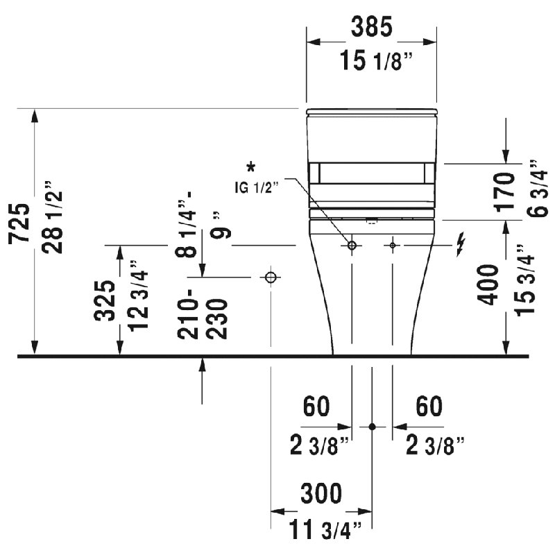 Toilette allongée une pièce 1,28 gpf (eau économe) (siège non inclus) DuraStyle