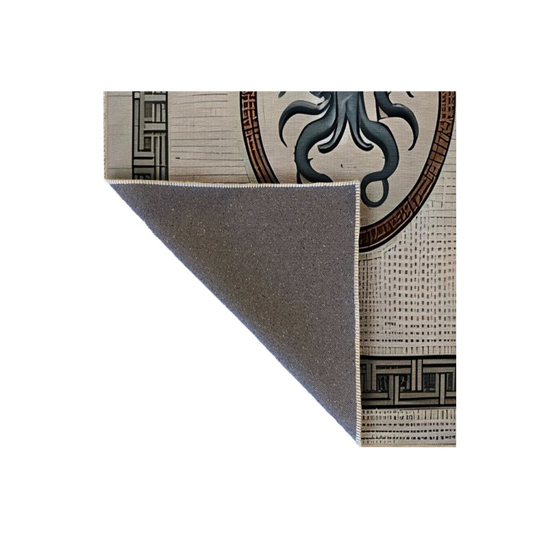 Tapis décoratif lavable à la machine beige, Tapis de couloir 4 pi 11 po x 9 pi 10 po