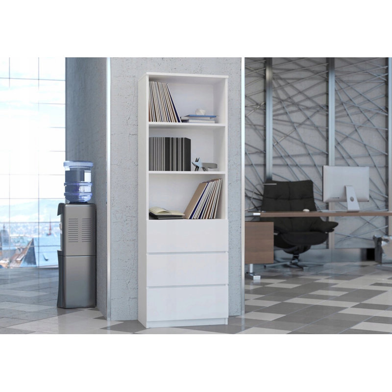 Bibica 180.00cm H x 63cm W Standard Bookcase, Highgloss sand grey