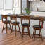 Ensemble de 2 tabourets de bar pivotants avec structure en bois d'hévéa-1911010348