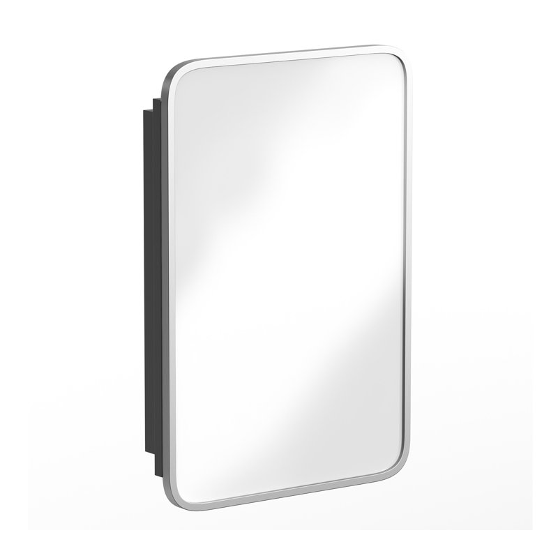 Armoire à pharmacie encastrée avec miroir biseauté, H 24 po x l 16 po x P 4 po, Argent
