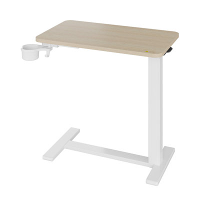 Overbed Table with Hidden Wheels, Height Adjustable Medical Bed Table Hospital Bedside Table, 28" w x 16" d Rolling Laptop Standing Desk for Home & Office