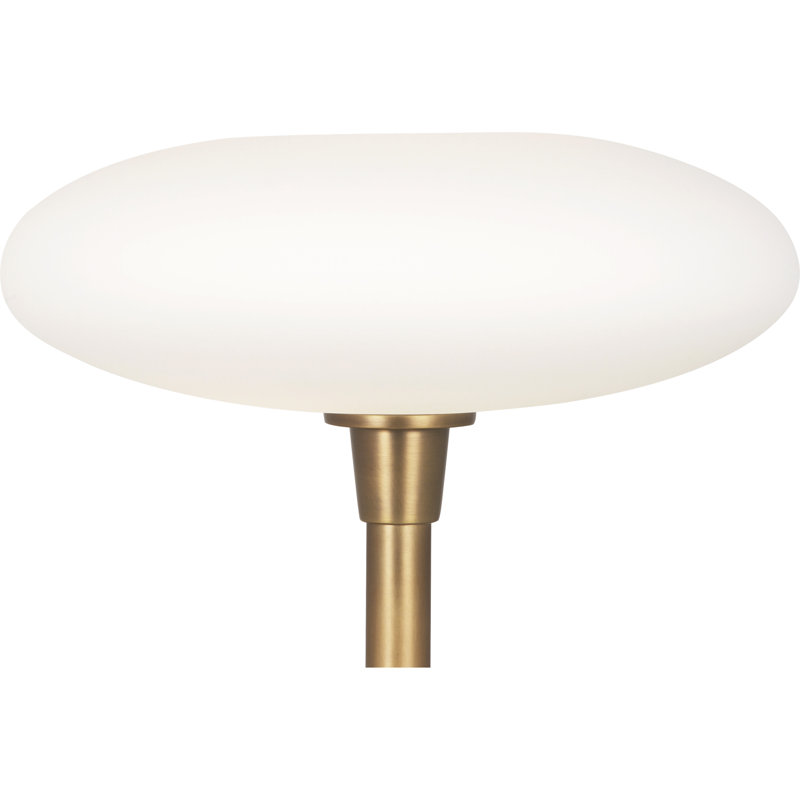 66'' White Frosted Glass and Brass Torchiere Floor Lamp