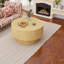 Table basse circulaire en panneau de fibres à densité moyenne avec conception rainurée et rangement dissimulé-1513695261
