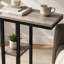 Table d'appoint, en forme de C, bout, côté, collation, salon, chambre à coucher, stratifié gris, métal noir, contemporain, moderne-2012959025-2012959029-2012959050