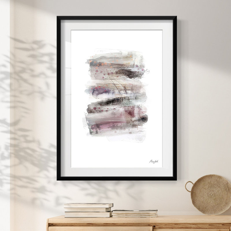Couches sur couches I - impression encadrée, H 25,5 po x l 17,5 po, Noir
