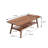 Rectangular Solid Wood Coffee Table - 120X56x44 Cm, With Shelf Storage, Brown Finish Low Walnut