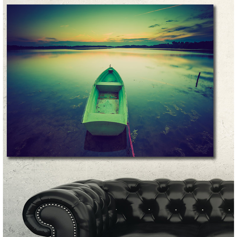 «Boat at Sunset», reproduction, H 30 po x l 40 po x P 1,5 po, H 36 po x l 46 po x P 1,5 po