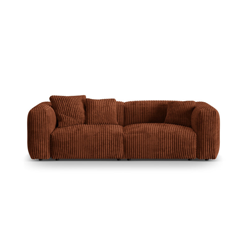 Carlens 4 Seater Corduroy Sofa, Brick