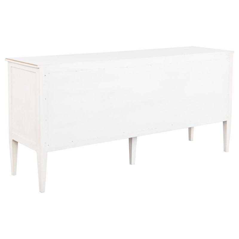 Camille 4 Drawer 72" W Double Dresser, Linen/Gold