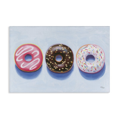 «Three Donuts Trio», art mural sur toile par Wild Apple