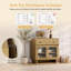 Ensemble de rangement modulaire 3 pièces avec 2 tiroirs, 6 portes vitrées, tablettes réglables et fini chêne naturel.-308447429