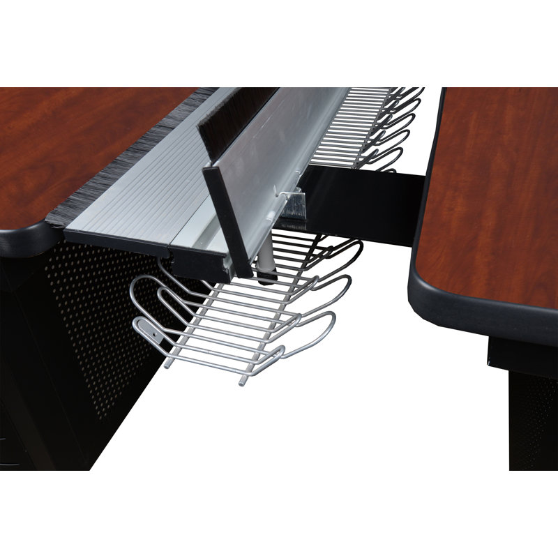 Regency Fusion 2 Person Bench Workstation with Privacy Panel, Cherry