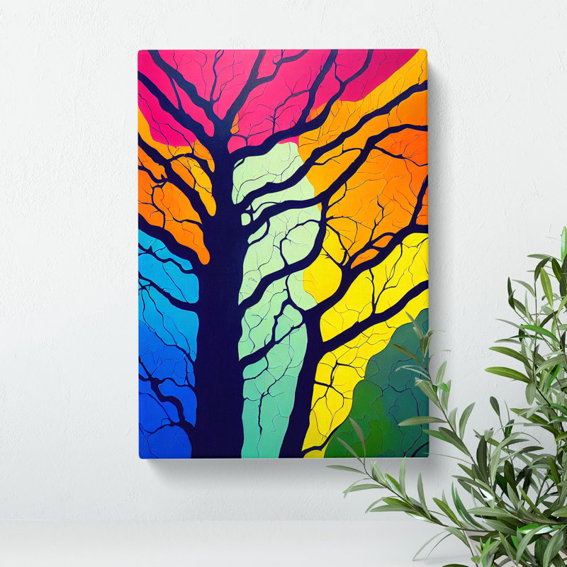 Colourful Abstract Tree No.4 - Wrapped Canvas