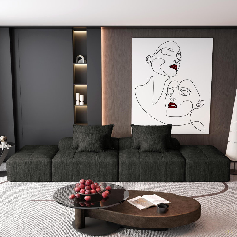 Canapé modulaire surdimensionné Modern, Black