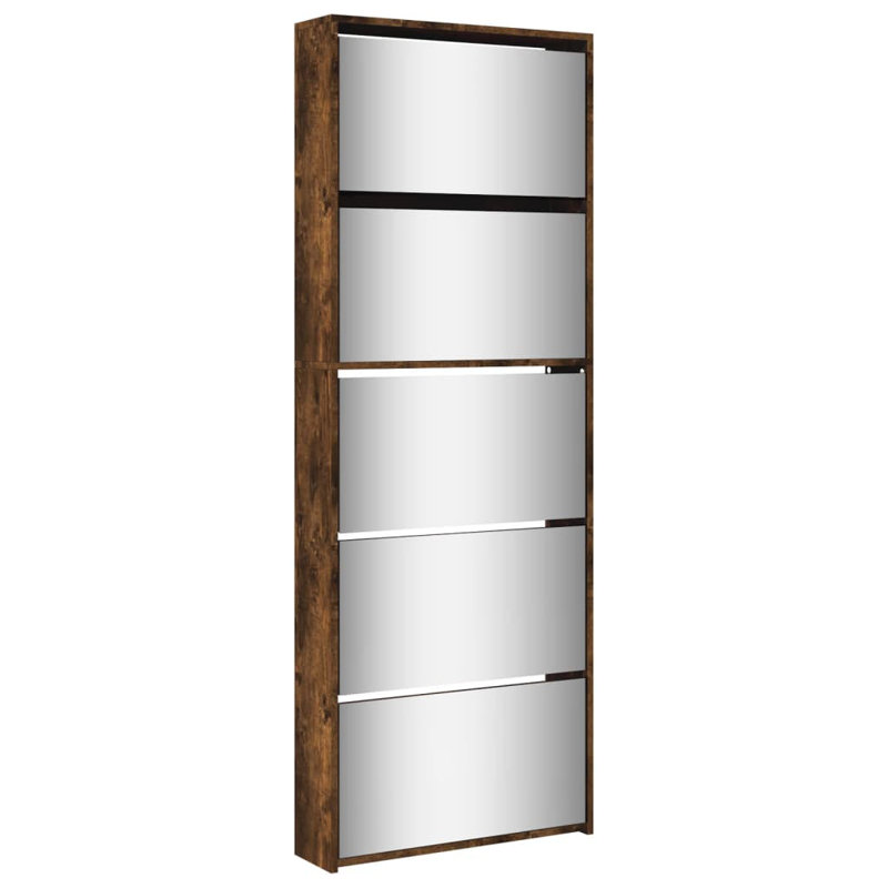 4 Pair Flip Down Shoe Storage, Smoked Oak