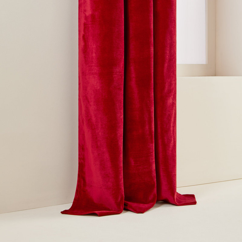 Dario Room Darkening Curtain Single Panel, 137 x 350cm, Red