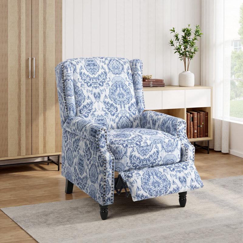 29.13cm Wide Standard Recliner, Navy Abstract
