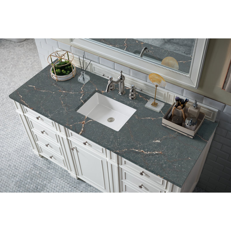 Bristol 60'' W Single Vanity, Bright White, Parisien Bleu, 8" Widespread