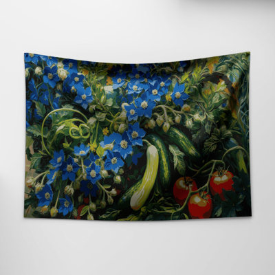Vegetables Borage Flowers Wall Tapestry