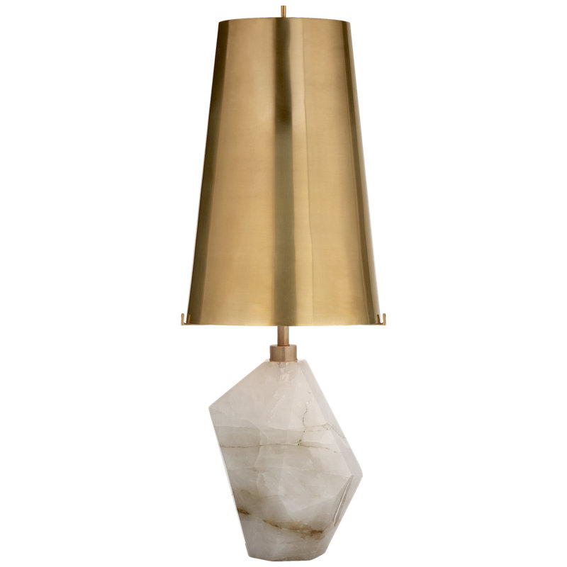 Kelly Wearstler Halcyon Accent Table Lamp, Natural Quartz Stone / Antique Brass