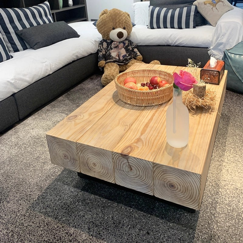 Table basse Industrial, H 17,72 po x l 55,12 po x P 30,71 po